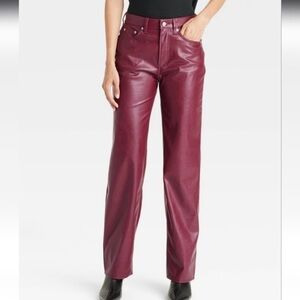 Universal Thread Maroon/ Burgundy Leather Pants